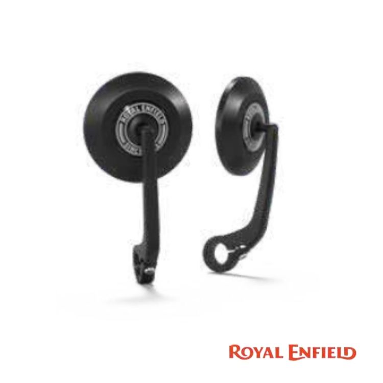 BLACK ROUND BAR END MIRRORS
